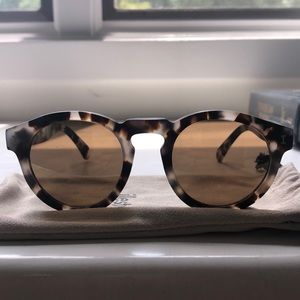 ILLESTEVA Matte White Tortoise Leonard Sunglasses